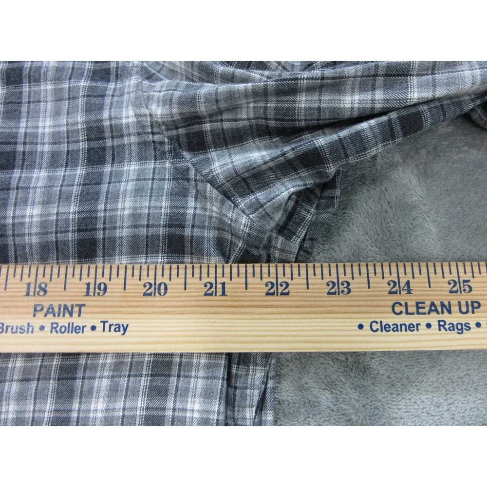 Banana Republic Shirt Mens Large 16-16.5 Button Down Long Slv Shirt Plaid Gray